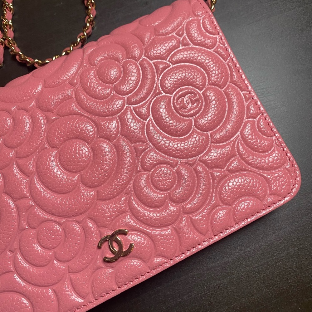 Authentic Chanel Pink Camellia WOC